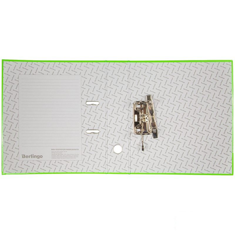 Папка с арочным механизмом Berlingo (70мм, А4, картон/бумага ламинированная) неоновая зелёная (AMl70802), 20шт.