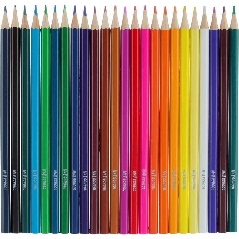 Карандаши цветные 24 цвета №1 School Отличник (L=176мм, d=2.6мм, 6гр), 6 уп.