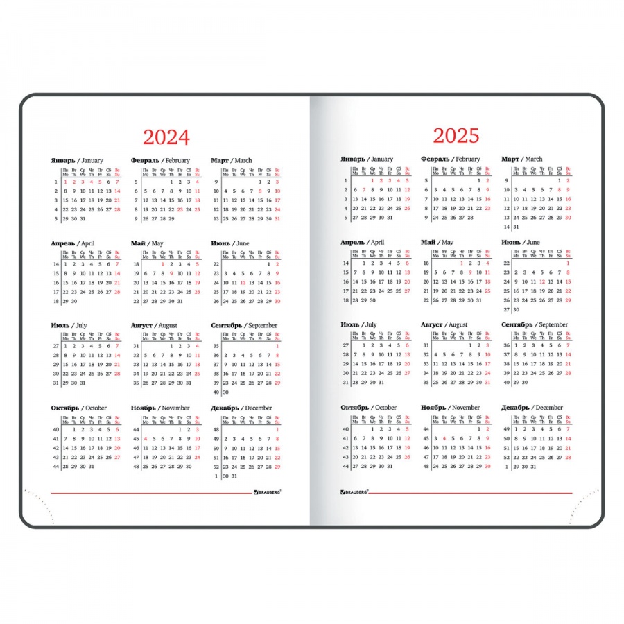 Ежедневник датированный на 2024 год А5 Brauberg &quot;Holiday&quot;, серебро, 168 листов, кожзам &quot;зеркальный&quot;, 138х213мм (114846)
