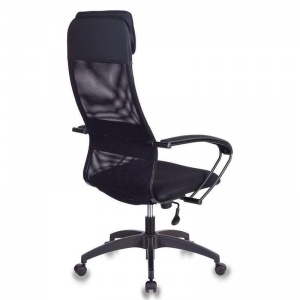 Кресло руководителя Easy Chair 655 TTW, сетка/кожзам черный, пластик черный