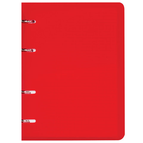 Тетрадь на кольцах 80л, А5 Brauberg &quot;Красный&quot; (клетка, пластик.обложка, 160х205мм) (403252)