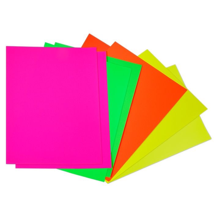 Бумага цветная самоклеящаяся флуоресцентная Каляка-Маляка (4 цвета, 8 листов, А4) (БФСКМ08)
