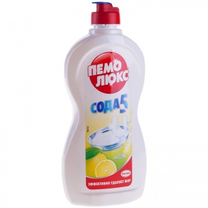 Средство для мытья посуды Пемолюкс Сода-5 "Лимон", флакон пуш-пул, 450мл (2126615)