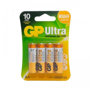 Батарейка GP Ultra AA/LR06 (1.5 В) алкалиновая (блистер, 4шт.) (15AU-2CR4), 10 уп.