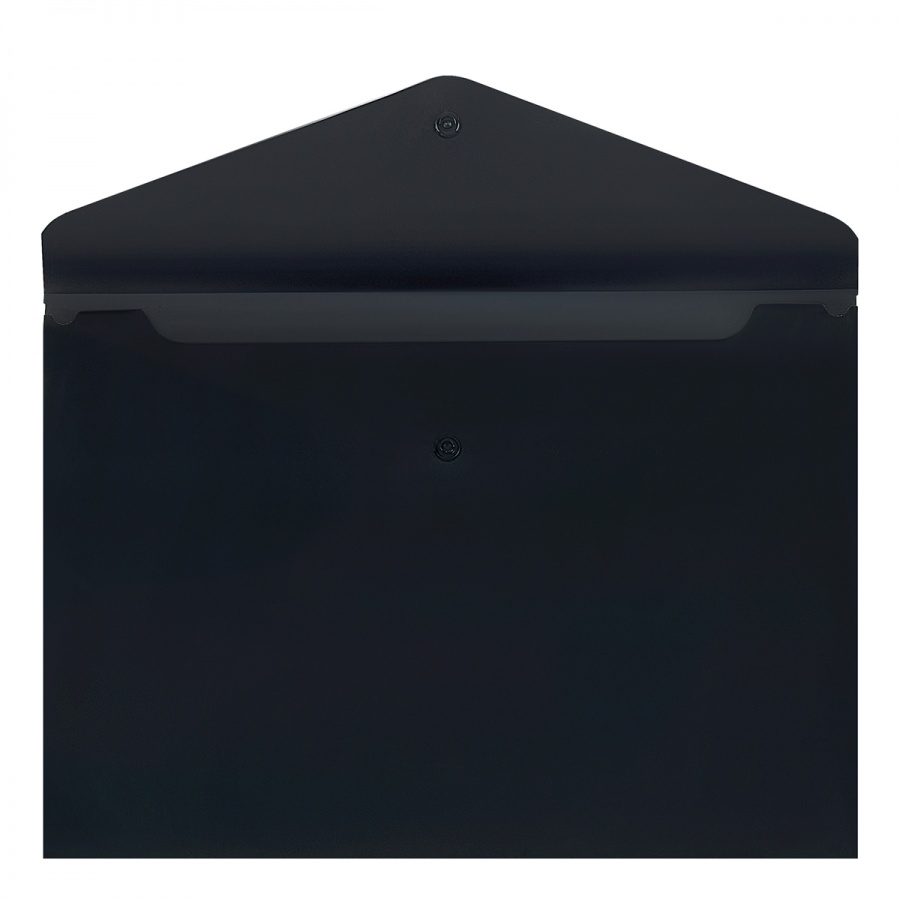 Папка-конверт на кнопке Стамм (А4, 150мкм) непрозрачная, черная (ММ-32284), 10шт.
