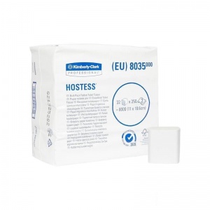 Бумага туалетная для диспенсера листовая 2-слойная Kimberly-Clark Kleenex Hostess, 32 уп. по 250 листов (8035)