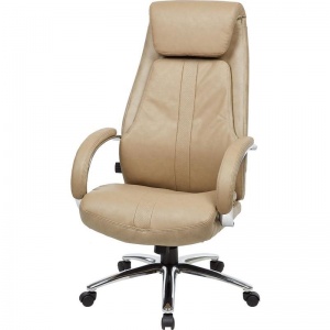 Кресло руководителя Easy Chair 572 TR, рециклированная кожа бежевая, металл