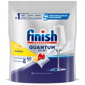Капсулы для посудомоечных машин Finish Quantum "Лимон", 60шт. (4640018995811)