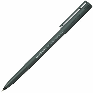 Ручка-роллер Uni-Ball II Micro (0.24мм, черный цвет чернил, корпус черный) 12шт. (UB-104 Black)