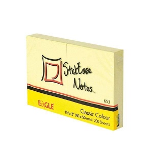 Стикеры (самоклеящийся блок) Eagle, 51х38мм, желтый пастель, 2 блока по 100 листов, 50 уп.