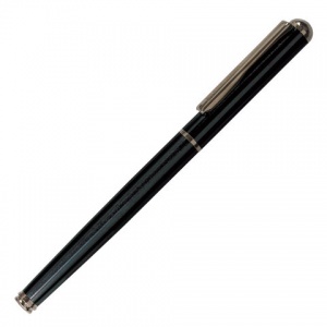 Ручка перьевая подарочная Brauberg "Larghetto", синяя, 0.25мм, корпус черный с хромированными деталями (143477)