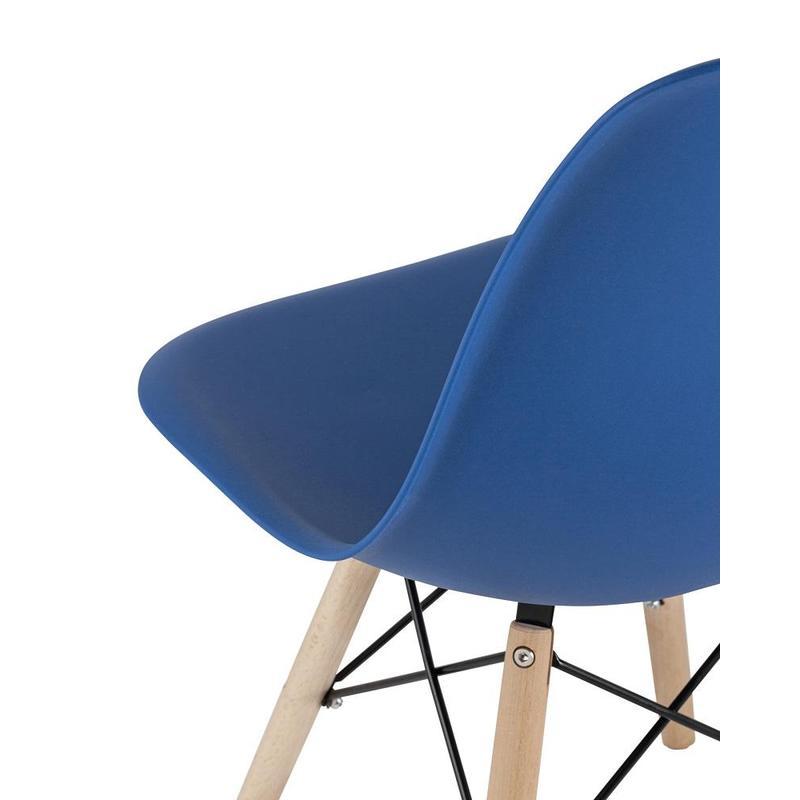 Стул для столовых Eames, синий пластик/дерево бук, 4шт.