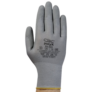Перчатки защитные полиэфирные CBC Polyx, маслостойкие, 15 класс, размер 9, покрытие полиуретановое, 1 пара