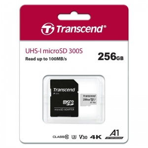 Карта памяти microSDXC Transcend 300S-A 256Gb UHS-I, 1шт.