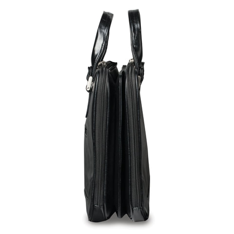 Портфель-сумка женская 8-100, кожзам, 380х270х100мм, черный (8-100)