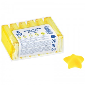 Легкий пластилин для лепки Мульти-Пульти, желтый, 6шт., 60г, прозрачный пакет, 8 уп. (ЛП_43148)