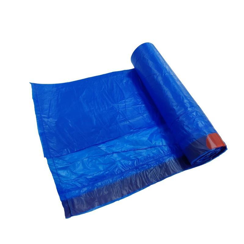 Пакеты для мусора 60л, Luscan (60x70см, 30мкм, синие) ПНД, 20шт. в рулоне, с завязками