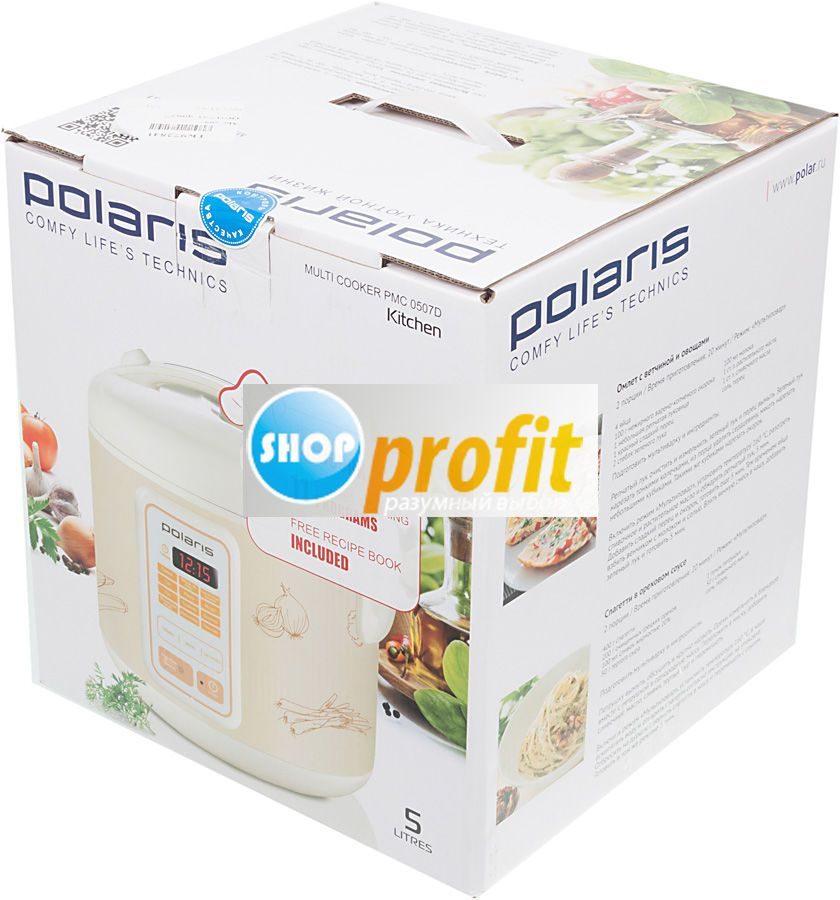Мультиварка Polaris PMC 0507D Kitchen, 700Вт, бежевый и белый (PMC 0507D)