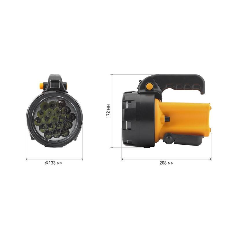 Фонарь-прожектор Эра PA-602 Альфа, аккумуляторный, пластик, черный/оранжевый