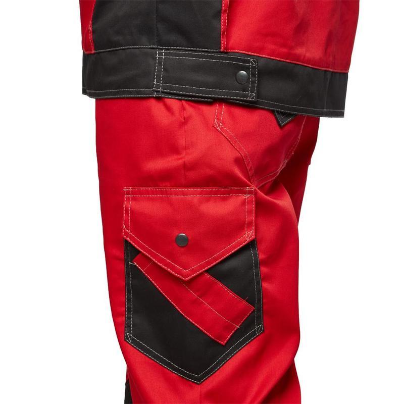 Спец.одежда летняя Костюм мужской л21-КПК, куртка/полукомбинезон с СОП, красный/черный (размер 64-66, рост 170-176)