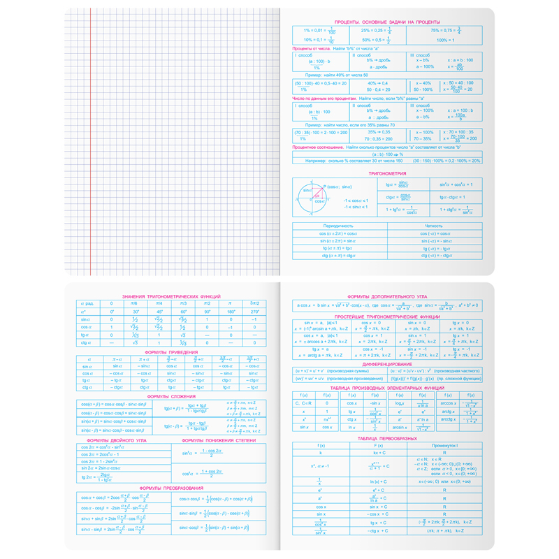 Тетрадь предметная для работ по алгебре BG &quot;Blue panton&quot; (А5, 48л, пантонная печать, металлизация) (ТП5ск48_м 11618), 10шт.
