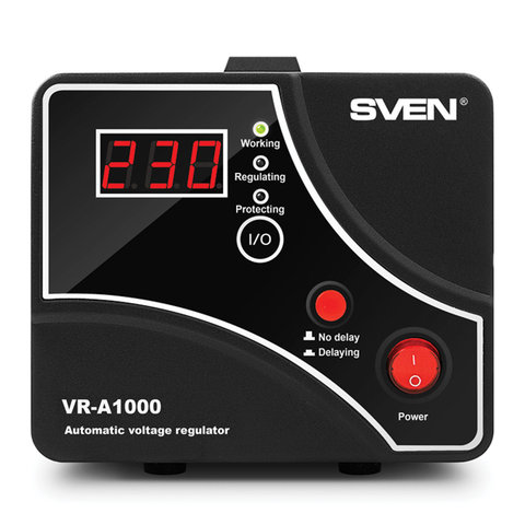 Стабилизатор напряжения Sven VR-A1000, 1000ВА, 600Вт (SV-014407)
