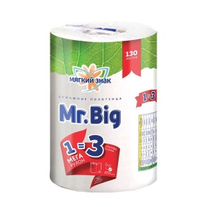 Полотенца бумажные 2-слойные Мягкий знак Deluxe Mr. Big, рулонные, 4 рул/уп (C5)