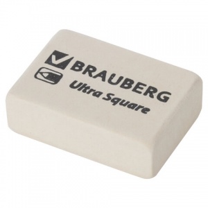 Ластик Brauberg Ultra Square (26х18х8мм, белый, натуральный каучук) 80шт. (228707)