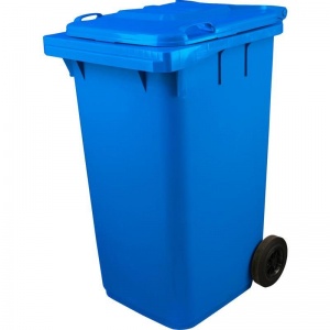 Контейнер-бак для мусора 240л, пластик, на 2-х колесах с крышкой, синий