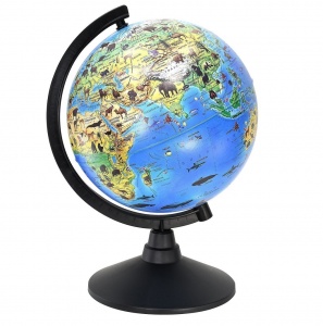Глобус зоогеографический Globen, d=210мм, детский (К012100204)
