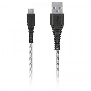 Кабель USB2.0 SmartBuy Сarbon, USB2.0 (A) - microUSB (B), экстрапрочный, 2A output, 1м, белый (iK-10n-2 white)
