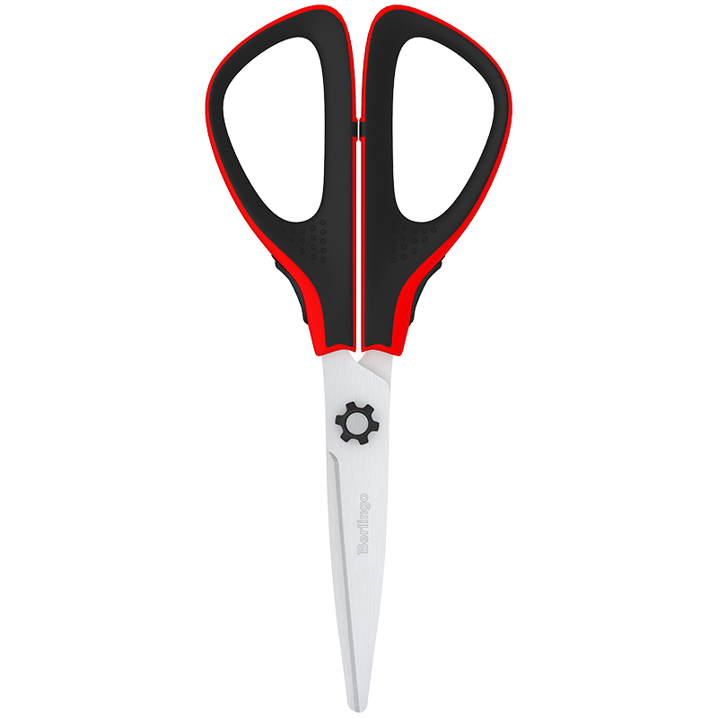 Ножницы Berlingo Easycut 300, 17,50мм, красные, мягкие вставки (DNn_17535_b), 12шт.