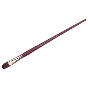 Кисть художественная Гамма "Вернисаж", синтетика бордовая, плоскоовальная, длинная ручка, №20 (401020)