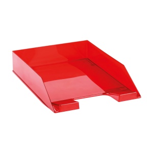 Лоток для бумаг горизонтальный Стамм "Фаворит", тонированный красный (ЛТГ-30565)