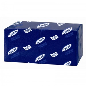 Салфетки бумажные 24x24см, 1-слойные Luscan Profi Pack, синие, 400шт.