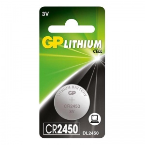 Батарейка GP Lithium CR2450 (3 В) литиевая (блистер, 10шт.) (CR2450-BC1)