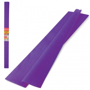 Бумага цветная крепированная Brauberg, 50x250см, плотная, растяжение до 45%, 32 г/кв.м, фиолетовая, в рулоне, 1 лист (126533)