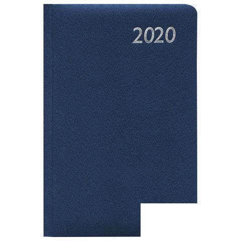 Еженедельник датированный на 2020 год А5 Brauberg Profile (64 листа) обложка кожзам &quot;под фактурную кожу&quot;, синяя (129648)