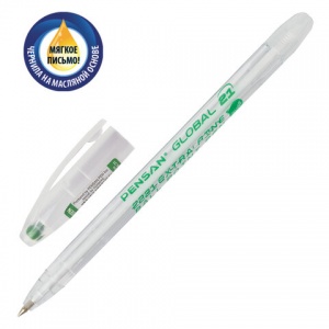 Ручка шариковая Pensan Global-21 (0.3мм, зеленый цвет чернил, масляная основа) 24шт. (2221/12)