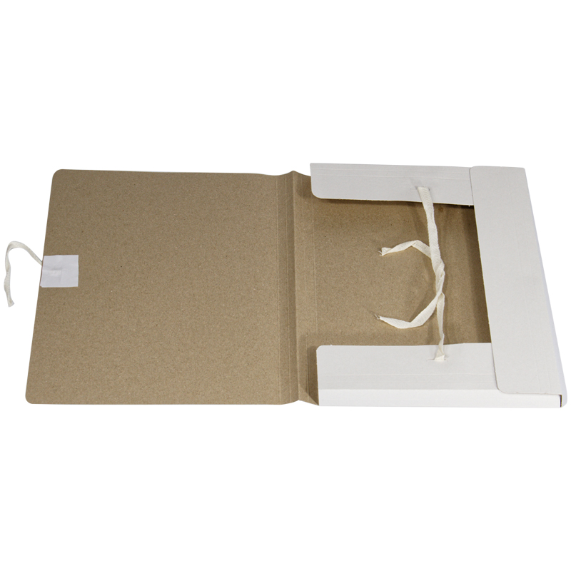 Папка с завязками картонная OfficeSpace (А4, 380 г/м2, картон немелованный) белая, 1шт. (300662)