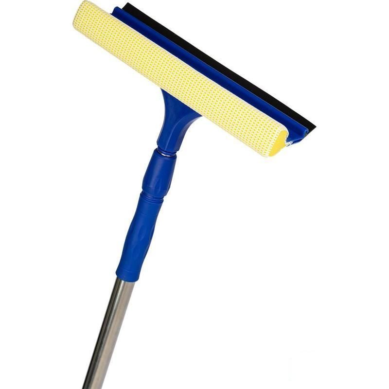 Швабра для мытья окон Luscan (телескопическая ручка 90-120см, губка, стяжка), 1шт.