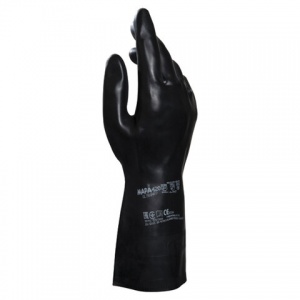 Перчатки защитные латексно-неопреновые Mapa Technic/UltraNeo 420, х/б напыление, размер 8 (M), черные, 10 пар
