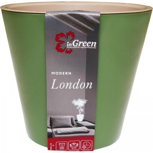 Горшок для цветов InGreen London зеленый, 5л