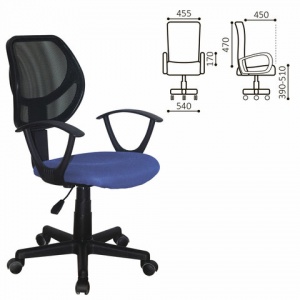 Кресло офисное Brabix "Flip MG-305", ткань TW синяя/черная, пластик (531919)