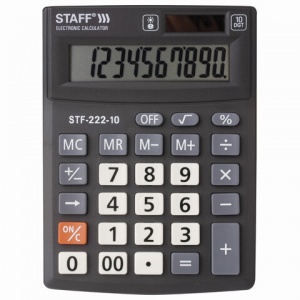 Калькулятор настольный Staff Plus STF-222 (10-разрядный) черный (250419)
