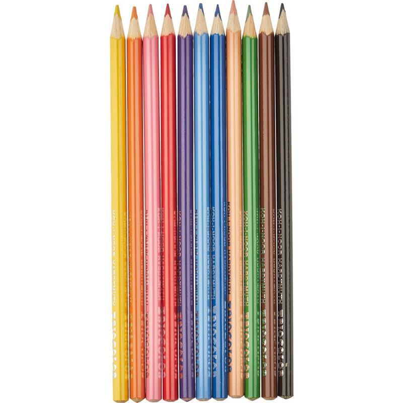 Карандаши цветные 12 цветов Koh-I-Noor Triocolor (L=175мм, D=7мм, d=3.2мм, 3гр) картонная упаковка (3132012004KSRU), 12 уп.