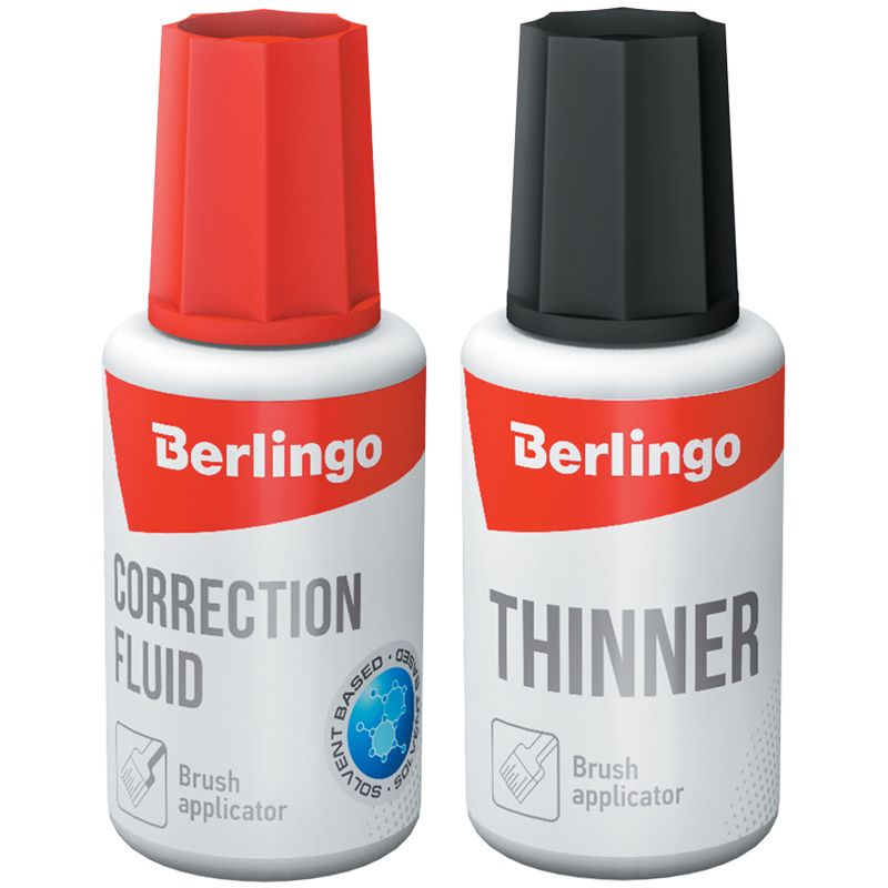 Корректирующая жидкость Berlingo, 20мл + разбавитель 20мл (KR-230/251)