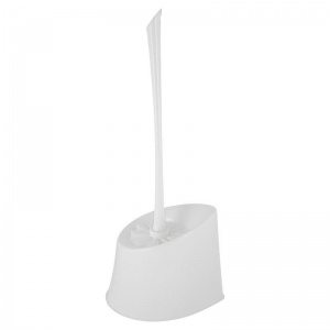 Ершик для туалета с подставкой Luscan, пластик, цилиндрический белый