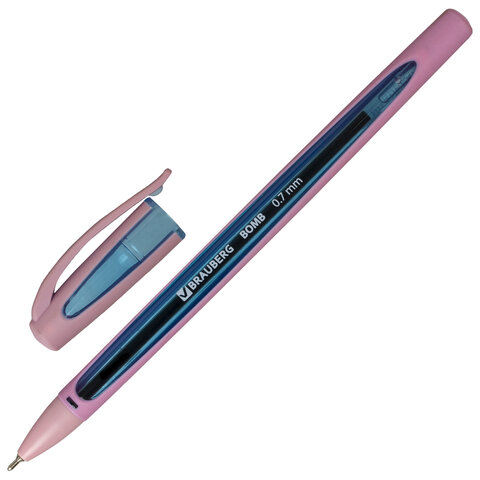 Ручка шариковая Brauberg Bomb GT Pastel (0.35мм, синий цвет чернил, разные цвета корпуса, масляная основа) 36шт. (143347)