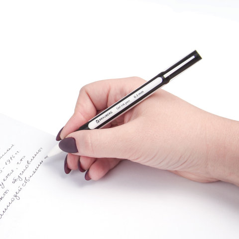 Ручка гелевая Brauberg Contract (0.35мм, черный, игольчатый наконечник) 12шт. (141185)